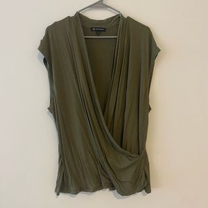 I.N.C. Wrap tank olive green